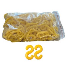 TIS 플라스틱 롤체인 노랑 + S고리 2p 세트, 2세트