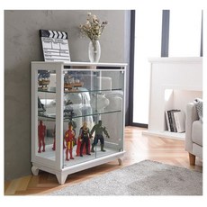 이지-프리미엄 800-3단 유리장식장 거실진열장 양주장, 화이트
