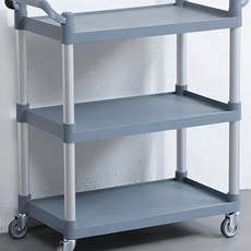 3단 서빙카트 운반카트 식당 주방 업소용 웨건 트롤리 스텐 대형, 1개, 그레이