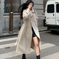 COSYEVNO 여성 트렌치코트 가을 캐주얼 코트 루즈핏 날씬해 보이는 캐주얼 데일리 통근 롱 스트랩 CXnsfy-5 패션의류/잡화/여성패션 반품 최저가 23,180원 로켓배송