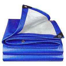 시스슈 다용도 방수포 천막 그라운드시트 자외선 UV차단 방수천 캠핑용 양면코팅 아웃도어 천막 커버 PE 이중코팅 그라운드시트, 파란색+흰색