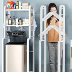 원터치 접이식 다용도 세탁기선반 설치면제 650x500x1525mm, 1개, 흰색