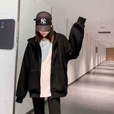 더유블 데일리 오버핏 후드 집업 남여공용