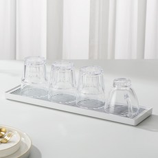 멜든 스텐 주방 싱크대 물빠짐 컵 미니컵 건조대 트레이 보관함, 흰색