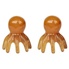 1+1 GF 만능 두피 마사지 문어 괄사 경락 지압, 골드, 1개