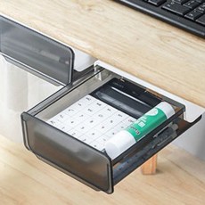 승코 1+1 책상 밑 부착식 무타공 히든서랍, 2개, 블랙