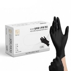 픽코어 일회용 니트릴 장갑 재고 정리 초특가! 대용량 재고 소진 시 종료! 일회용장갑 다용도장갑 위생장갑 주방장갑, 1개, L, 블랙