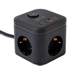 오지렌 고속충전 고용량 큐브 멀티탭 1.8m, 1개, 블랙(PD20W), 180cm
