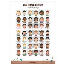 웰리너리 새싹 감정 포스터 놀이 감정표현 단어 교구 위클래스, 영문 포스터, 1개