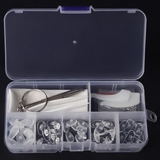 투데이리빙 1+1 10종 세트 안경 부품 교체 수리 키트 코받침 100개+귀받침 2개+나사 40개+드라이버 2개+안경닦이 2개+핀셋 2개+케이스 포함