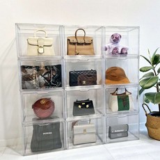 특대형 명품 신발 가방보관함 투명 아크릴 가방정리함 40*25*30cm, 2개, 45cm*33cm*33cm