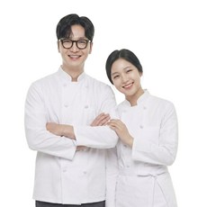 긴팔 베이직 매듭단추 조리복 / 남녀 공용 조리사 시험복 실습가운