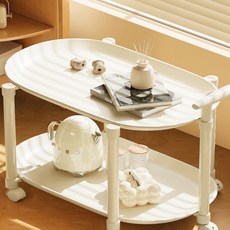 DODORORO <특가 할인>다용도 이동식 전열장 트롤리 수납선반 3단, 3단 아이보리