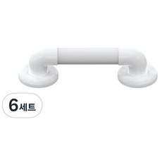 올지 템바보드 안전바 핸드레일 안전손잡이 스텐 계단 욕실 화장실 유리, 화이트 템바보드, 6세트