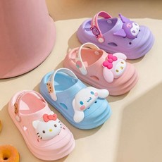 산리오 파츠 참 샌들 코스튬 페이스 EVA 슬리퍼 미끄럼방지 시나모롤 쿠로미 마이멜로디 키티