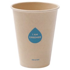 아이엠그리너 양면코팅 대나무 종이컵 12온스 380ml, 1개