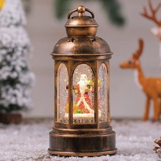 생활더봄 크리스마스 오르골 무드등 LED 랜턴 스노우볼 산타 트리 루돌프 빈티지 장식, 크리스마스 오르골 무드등-산타클로스