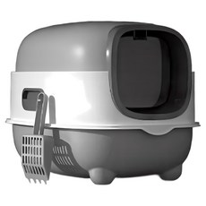 고양이 자동화장실 후드형 향균 특대형, 그레이, 1개