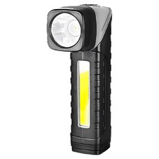 LED 캠핑 등산 낚시 각도조절 가벼운 휴대용 순찰 경비 D60 멀티 랜턴, 1개, 블랙