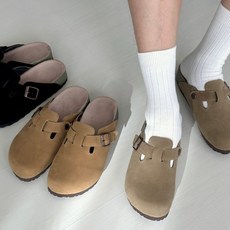 오오룩 남자 보스턴 슬리퍼 커플 스웨이드 뮬 여름 블로퍼 신발