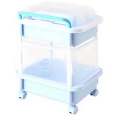 2層方形尿布收納推車, 藍色, 1個