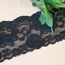 dklace 스판레이스모음 / 레이스 6080 폭 7.5cm 자가드, 블랙, 5개