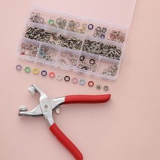 티지피 똑딱이단추 펀치 세트 구멍컬러단추, 200세트