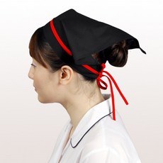 DAC02 머리 스카프 주방 조리모 급식 공장 두건, DAC02 곤색+빨강줄, 1개