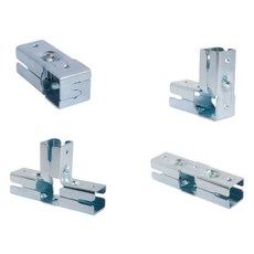 30mm 각파이프 조인트 기본형 사각파이프 연결부속 모음, 기본형 클립(파이프 2개연결)