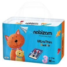 [체험팩] 나비잠 기저귀 울트라씬 듀얼핏 밴드 4장 모음, 중형(M), 4매