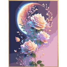 DADUYI 힐리이 되는 DIY 명화 그리기 세트, 월하생화, 1개