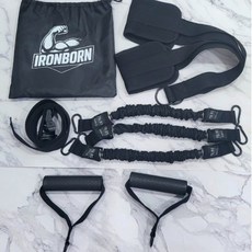 아이언본 턱걸이 풀업밴드 보조기구 헬스기구, 1세트, 검정색