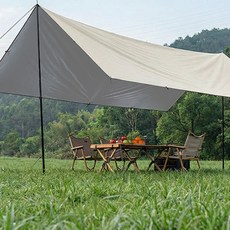 KAIROS OUTDOOR캠핑 타프 아웃도어 대형 실버코팅 줄의 색상 랜덤으로 발송됩니다, F-3X3
