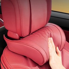 Yeolpise 프리미엄 전 차종 호환 인체공학 차량용 헤드레스트 고급 쿠션감과 안정적인 지지력으로 장시간 주행에도 편안한 자동차 목받침, 1개, 화산  빨강
