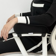 [인체공학] 커버무드 메모리폼 의자 팔걸이 쿠션, (벨벳) 블랙