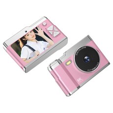 ANYOU 디지털 카메라 4K 영상 고화질 셀카 소형카메라 64GB 메모리 카드, 핑크색, 핑크색