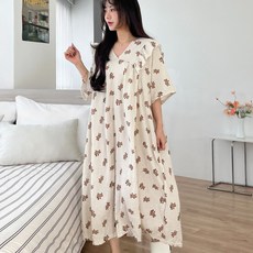 미야미 반팔 44 120 빅사이즈 뜨왈 빅사이즈 감성 오버핏 파자마 홈웨어 원피스 임부복