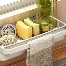 루로아 무타공 다기능 싱크대 수세미 거치대, 1개, 화이트