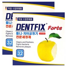 덴트픽스 포르테 32정 틀니 치아교정기 세정제, 2세트, 32개입