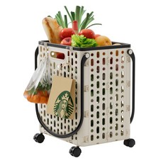 blitopia 접이식 다용도 쇼핑카트 27L, 1개, 흰색