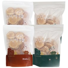 자연톡 두가지 맛 구성 수미 미니 한입 전병 땅콩전병 파래전병 지퍼형 봉지포장 경주 수미가 옛날과자 간식, 4개, 200g