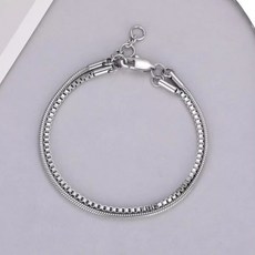 실버 레이어드 뱀줄 남자팔찌