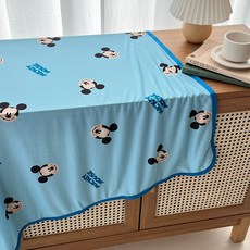 ECLL 무형광 쿨메쉬 블랭킷 아기 여름 담요 +파우치, 디즈니미키(블루)