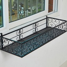 MK 창틀 화분걸이대 직각형 (60X20) 창틀고리 1cm, 블랙, 1단