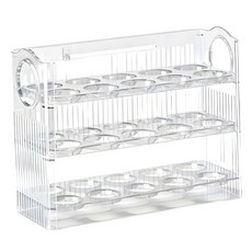 SHYP 자동 오픈 계란 보관함 3단 30구, 1개, 투명 화이트