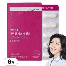 [본사직영] 여에스더 비헴철 리포퍼 철분 100% 국민영양 프로젝트, 6박스, 30회분