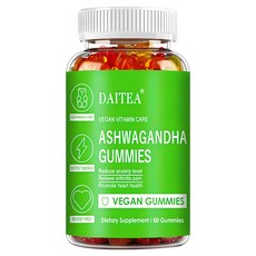 Ashwagandha Gummies - 스트레스와 불안 완화 심장 건강 증진 관절염 통증 감소 면역력 및 에너지 강화 호르몬 균형 지원, 1개, 60정