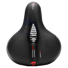 옴니스 2중 전립선 보호 더블 서스펜션 쿠션 자전거 안장, 블랙+레드, 1개