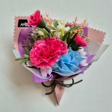 성묘 납골당 봉안당 추모원 꾸미기 핸드메이드 실크플라워 리스9종 미니꽃다발10종 미니화병3종, 1개, 꽃다발 카네이션 핑크