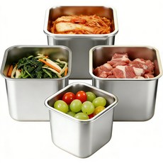 다용도 스테인리스 대용량 밀폐용기 보온도시락 냉장고 반찬통, 900ML+1500ML+2200ML+3000ML, 1개 900ML+1500ML+2200ML+3000ML, 1개